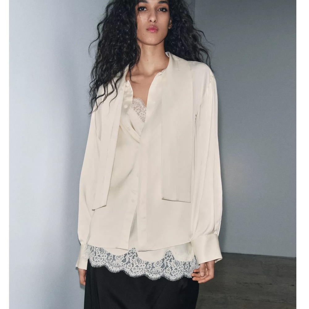 2 in 1 COMBINATION SATIN EFFECT BLOUSE ZW COLLECTION - Picture 6 of 11